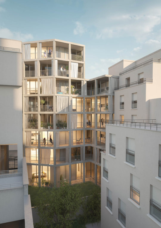 Lauréat du concours de logements sociaux pour la RIVP - 75013 Paris - Projectiles 